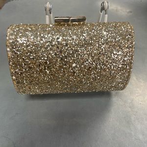 Authentic Gold Jimmy Choo Glitter Clutch